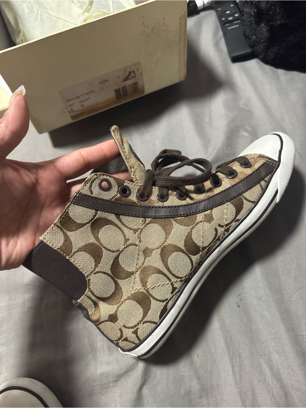 Coach Brown Signature Canvas Matilda women’s  High-Top Sneakers size 7/ 1/2 - Picture 12 of 16